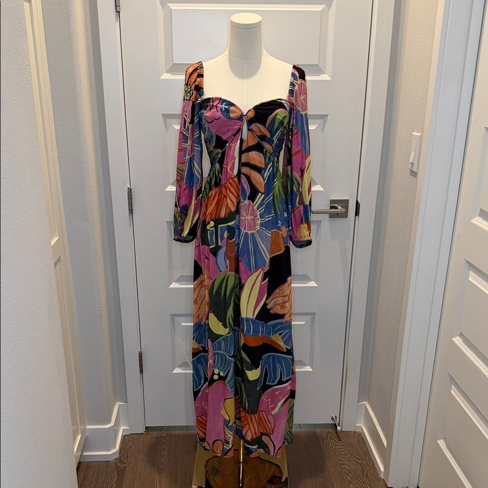 FARM Rio Multicolor Fantasy Long Dress Size S - Picture 3 of 9